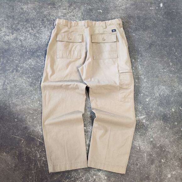 Dockers Cargo Pants Mens 34x29 Tan Straight Stretch Loose Chino Faded Preppy Y2K - Picture 4 of 11